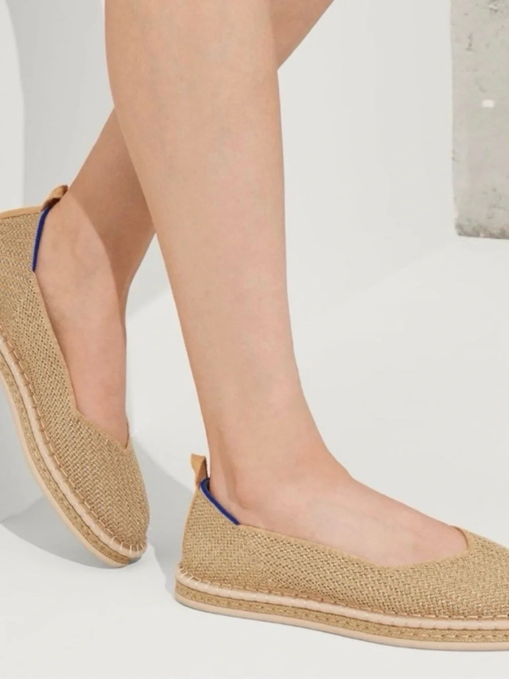 Rothy’s NWOB The Espadrille Gold Stripe Women’s Shoes Slip On Flats Size 9
